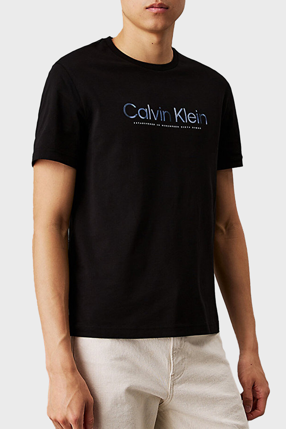 Calvin Klein Baskılı Pamuklu Regular Fit Bisiklet Yaka  K10K114162BEH Erkek T Shirt K10K114162 BEH SİYAH