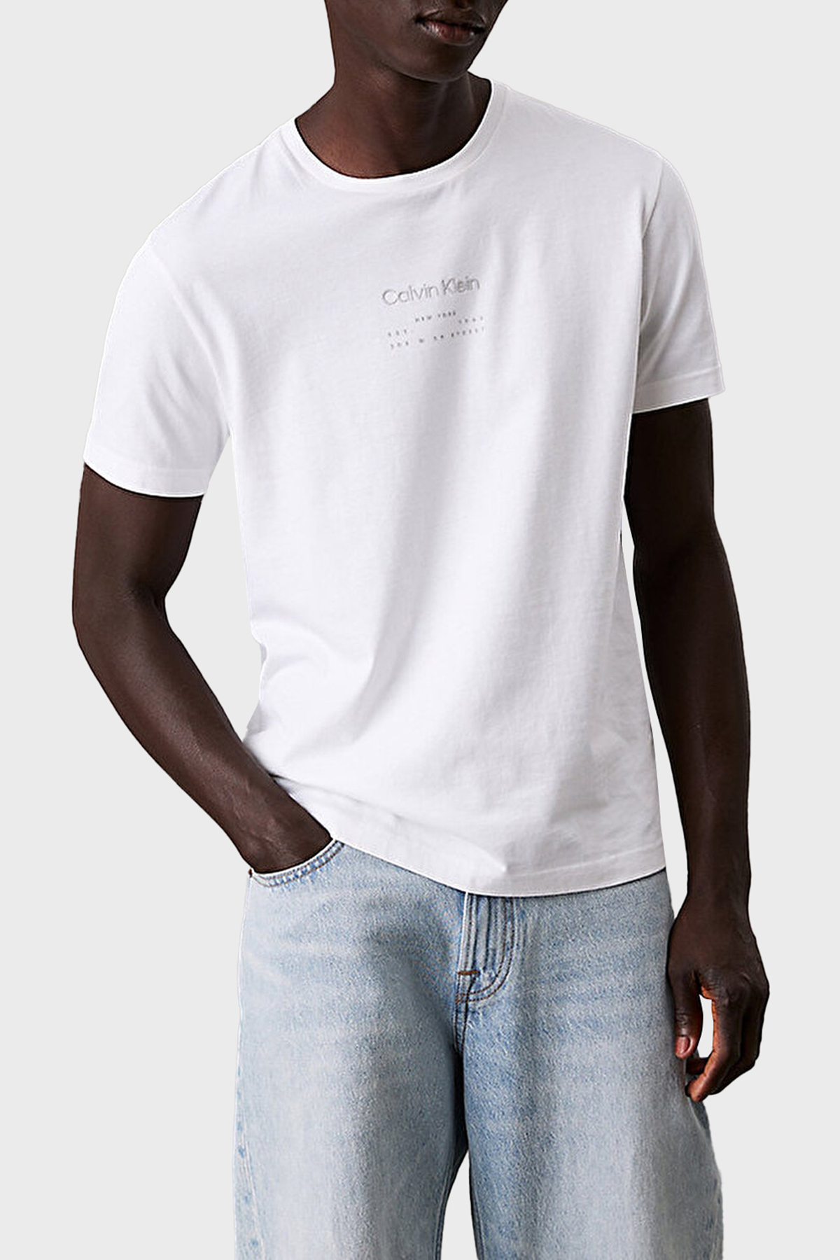 Calvin Klein Baskılı Pamuklu Regular Fit Bisiklet Yaka  K10K114172YAF Erkek T Shirt K10K114172 YAF BEYAZ