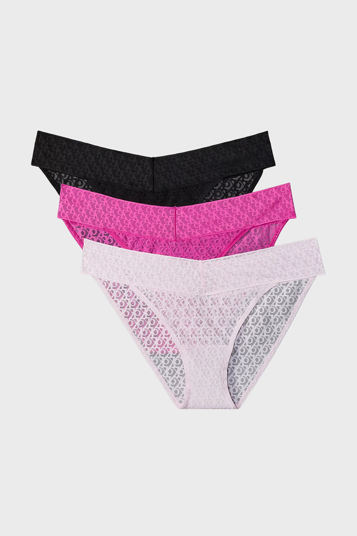 Calvin Klein Dantelli Düşük Bel 3 Pack Külot LV00QD5305FBS Kadın 3 Lü Külot LV00QD5305 FBS SİYAH PEMBE FUŞYA