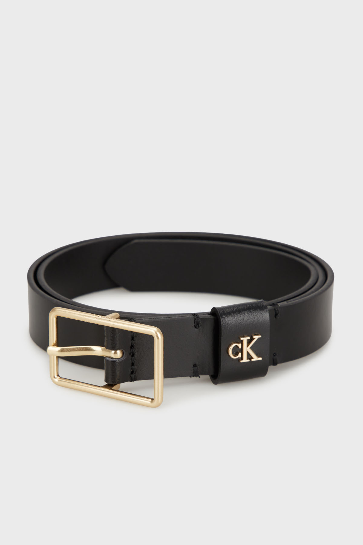 Calvin Klein Deri Logo Tokalı  LV04F7050GYIH Bayan Kemer LV04F7050G YIH SİYAH