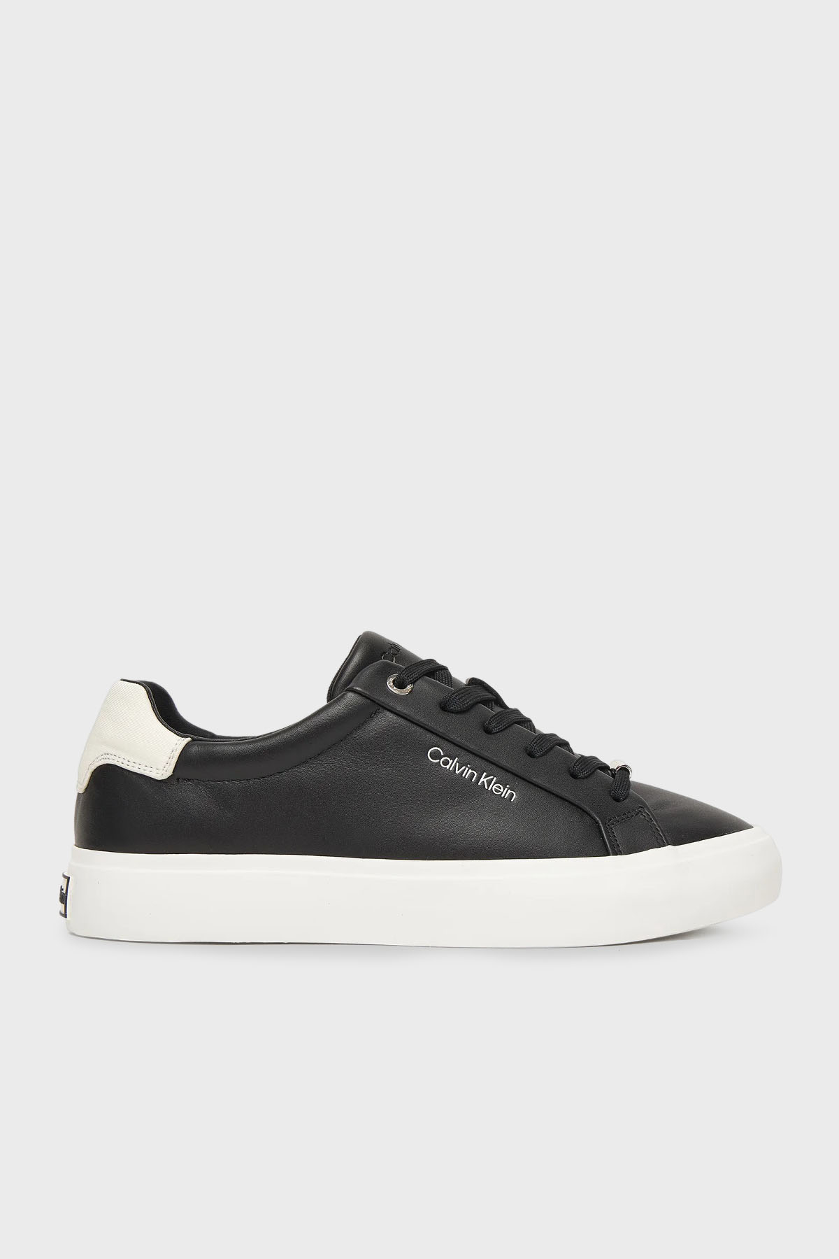 Calvin Klein Deri Logolu Bağcıklı Sneaker  HW0HW027470GK Kadın Ayakkabı HW0HW02747 0GK SİYAH