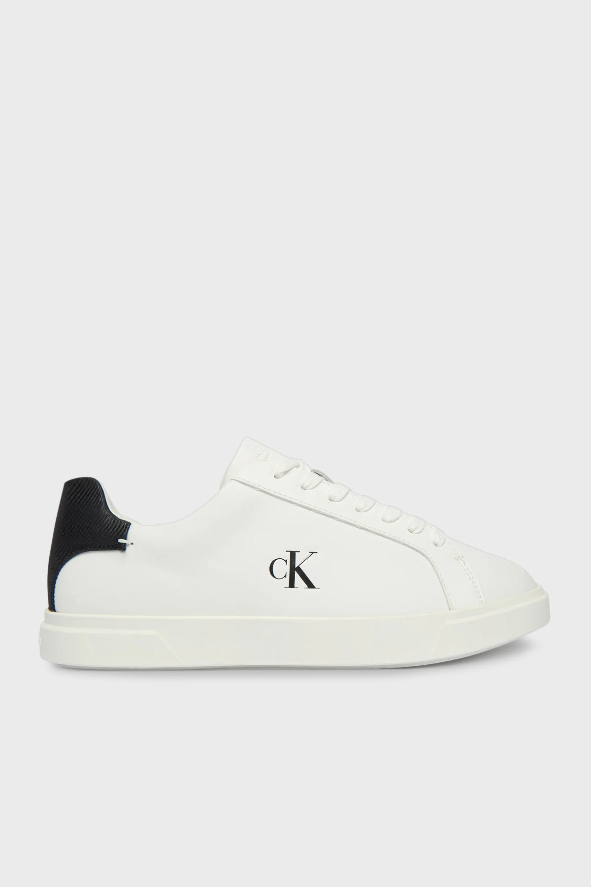 Calvin Klein Deri Logolu Bağcıklı Sneaker  HW0HW0284501W Kadın Ayakkabı HW0HW02845 01W BEYAZ