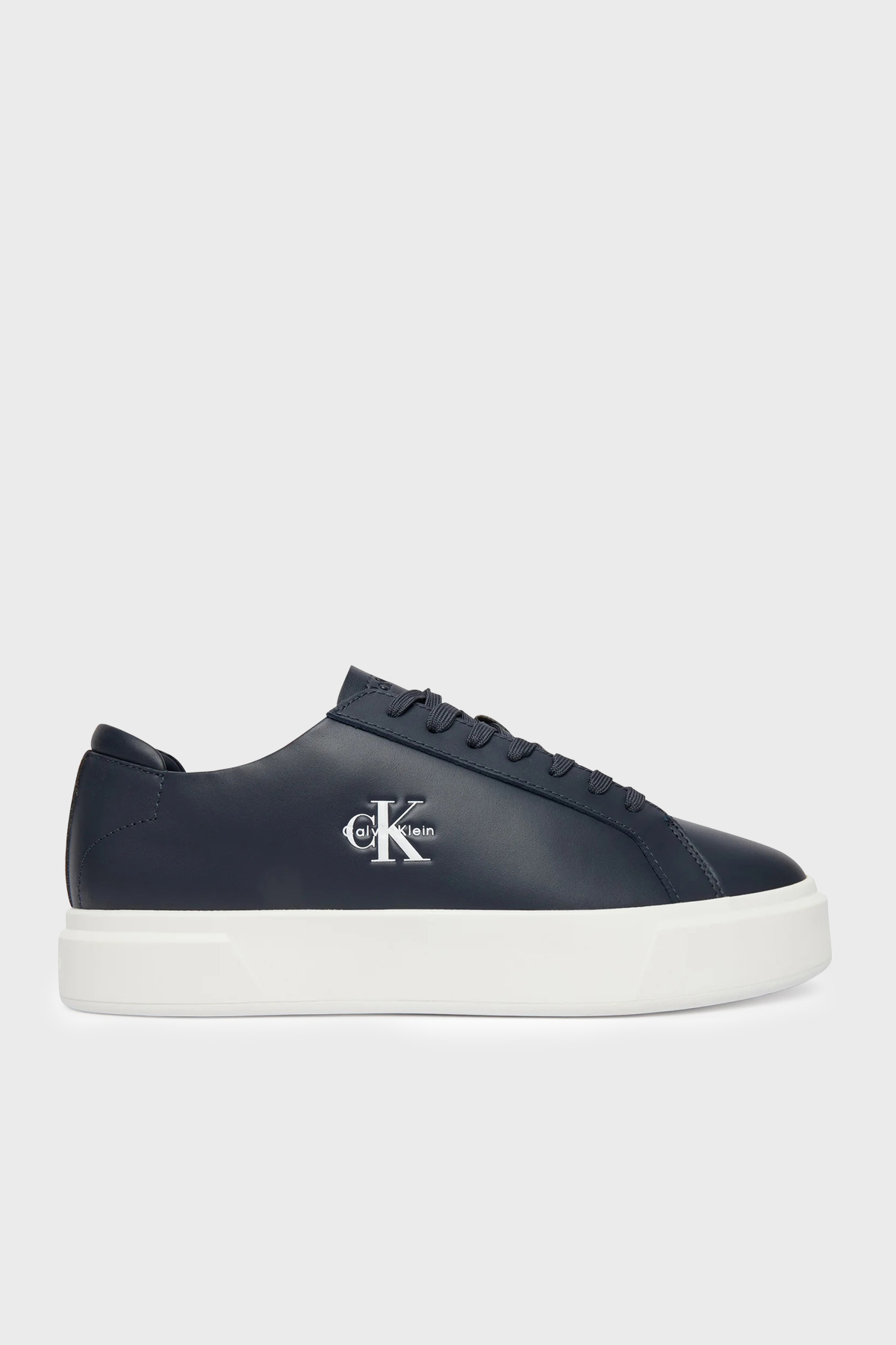 Calvin Klein Deri Logolu Kalın Tabanlı Sneaker  YM0YM01460BAI Erkek Ayakkabı YM0YM01460 BAI SİYAH