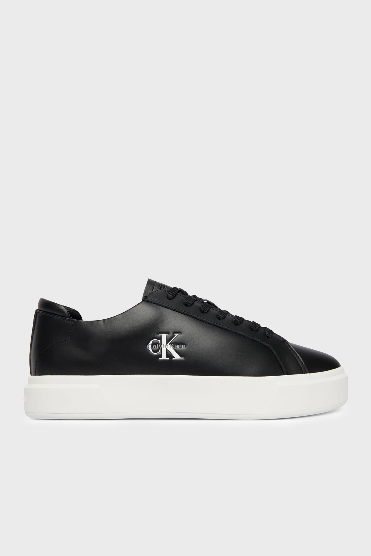 Calvin Klein Deri Logolu Kalın Tabanlı Sneaker  YM0YM01460BEH Erkek Ayakkabı YM0YM01460 BEH SİYAH