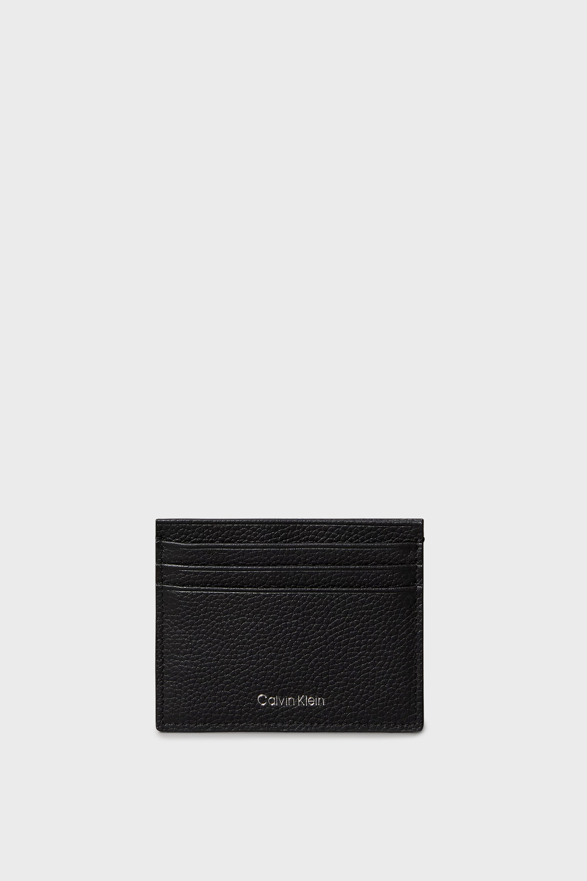 Calvin Klein Deri Logolu  LV04D1060GUB1 Erkek Kartlık LV04D1060G UB1 SİYAH