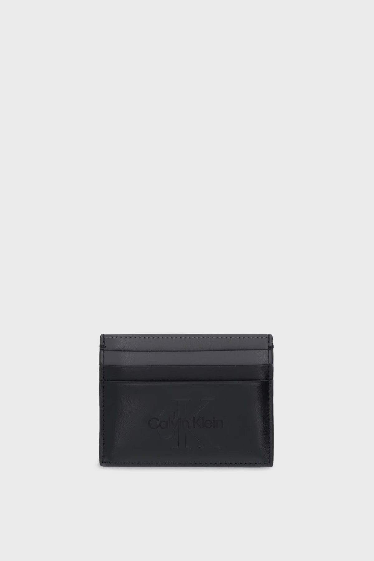 Calvin Klein Deri Logolu  LV04D1154GUB1 Erkek Kartlık LV04D1154G UB1 SİYAH