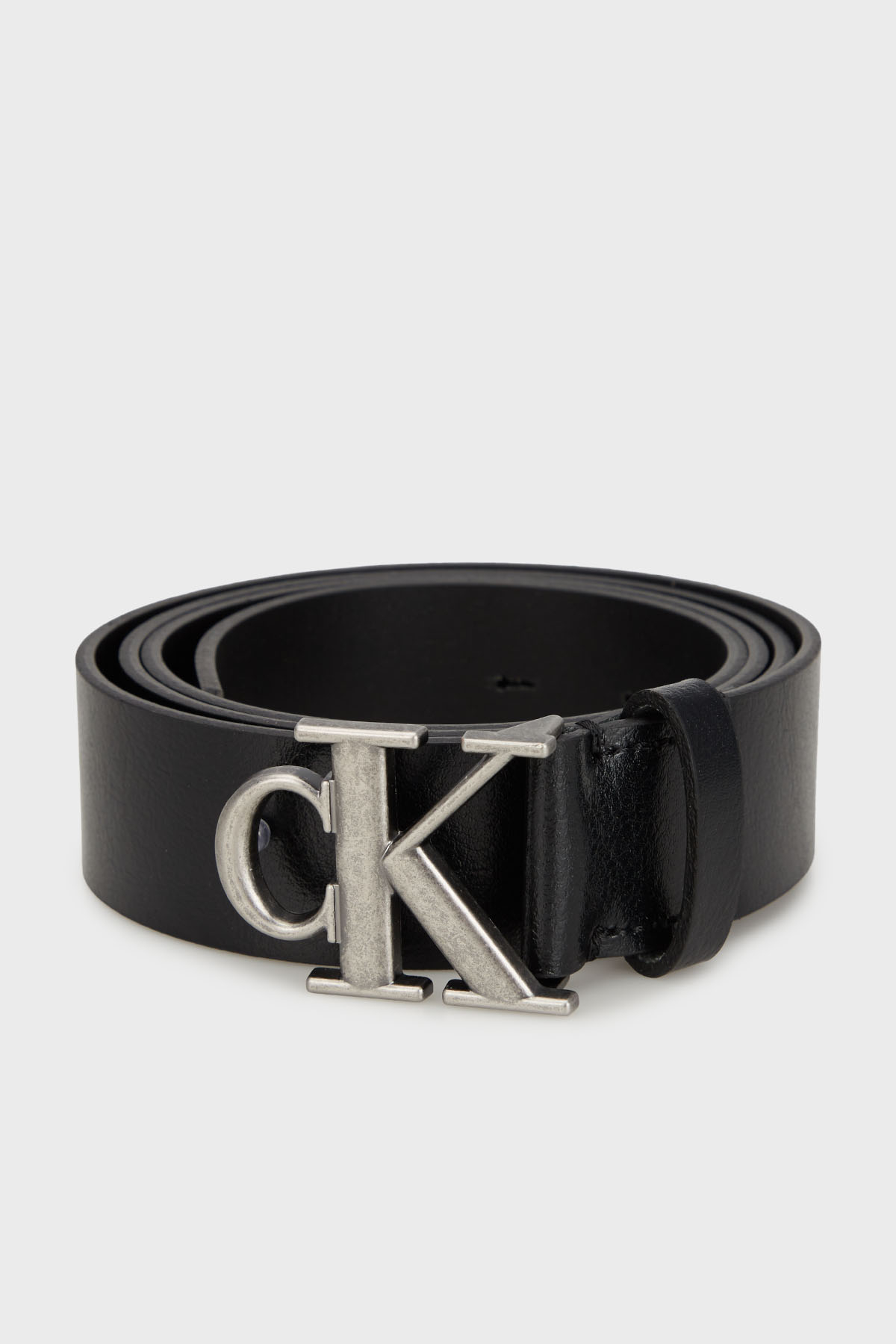 Calvin Klein Deri Logolu  LV04D7016GV8L Erkek Kemer LV04D7016G V8L SİYAH