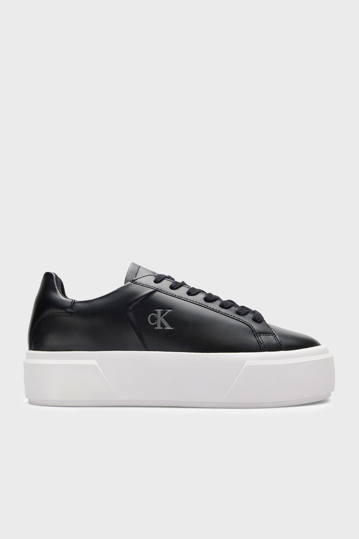 Calvin Klein Deri Logolu Platform Sneaker  YW0YW01928BEH Kadın Ayakkabı YW0YW01928 BEH SİYAH
