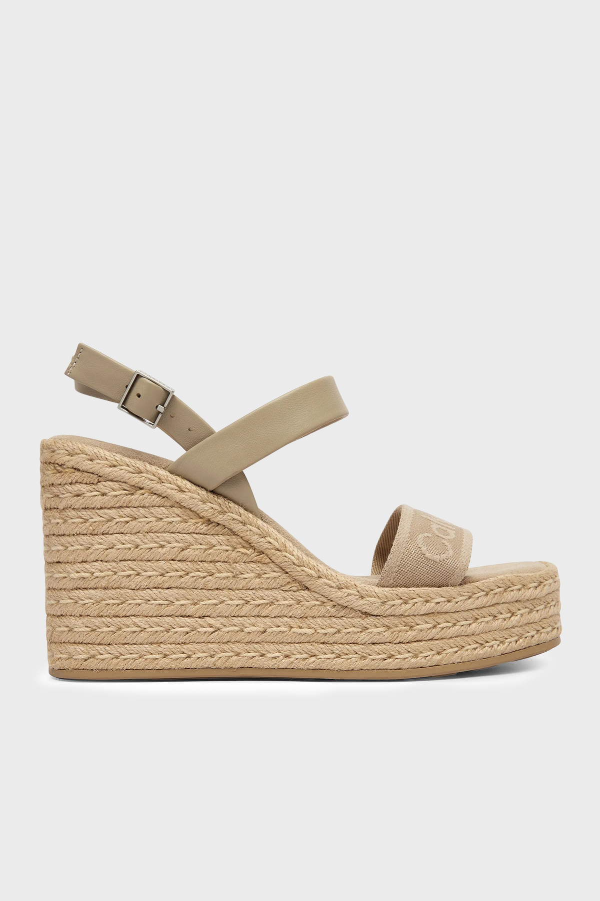 Calvin Klein Hakiki Deri Lgolu  HW0HW02901PDT Kadın Sandalet HW0HW02901 PDT VİZON