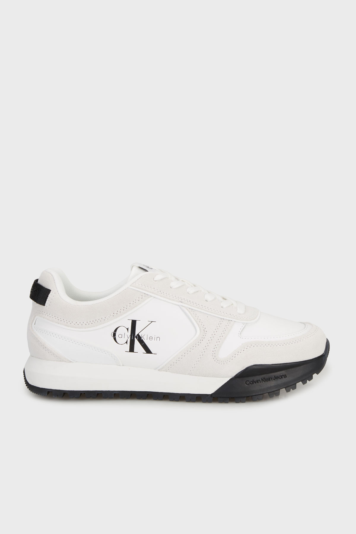 Calvin Klein Hakiki Deri Süet  YM0YM0146101W Erkek Ayakkabı YM0YM01461 01W BEYAZ
