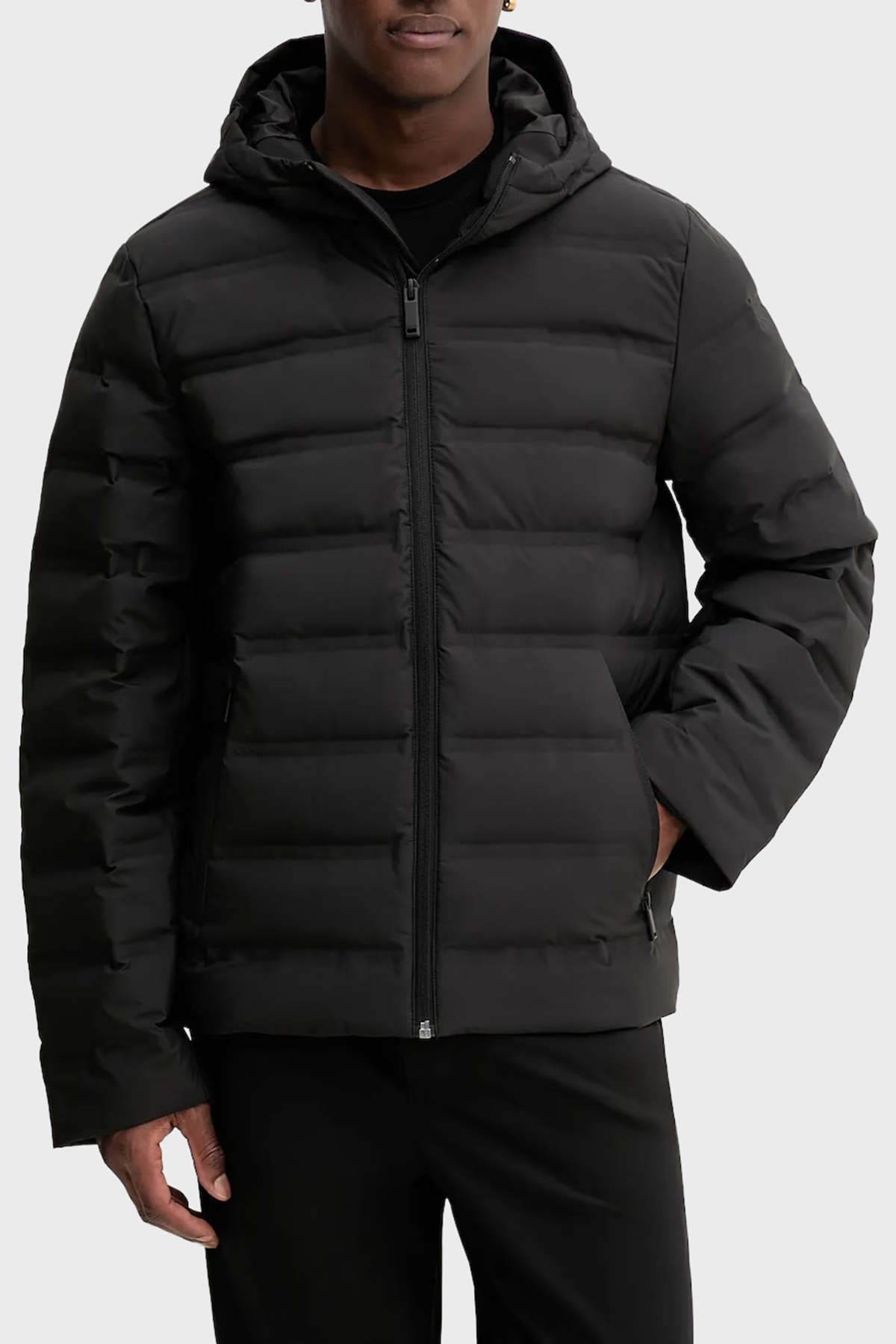 Calvin Klein Kapitoneli Regular Fit Kapüşonlu Şişme  LV04LD521GUB1 Erkek Mont LV04LD521G UB1 SİYAH