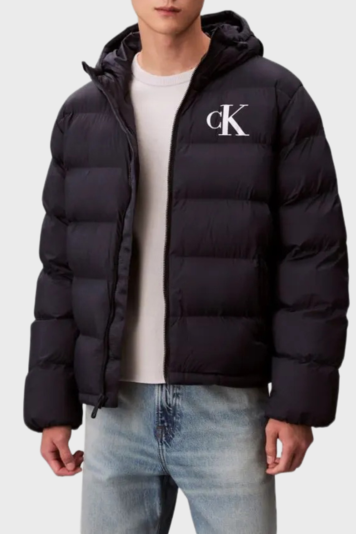 Calvin Klein Kapitoneli Regular Fit Kapüşonlu Yaka Şişme  LV04RD528GCEF Erkek Mont LV04RD528G CEF LACİVERT