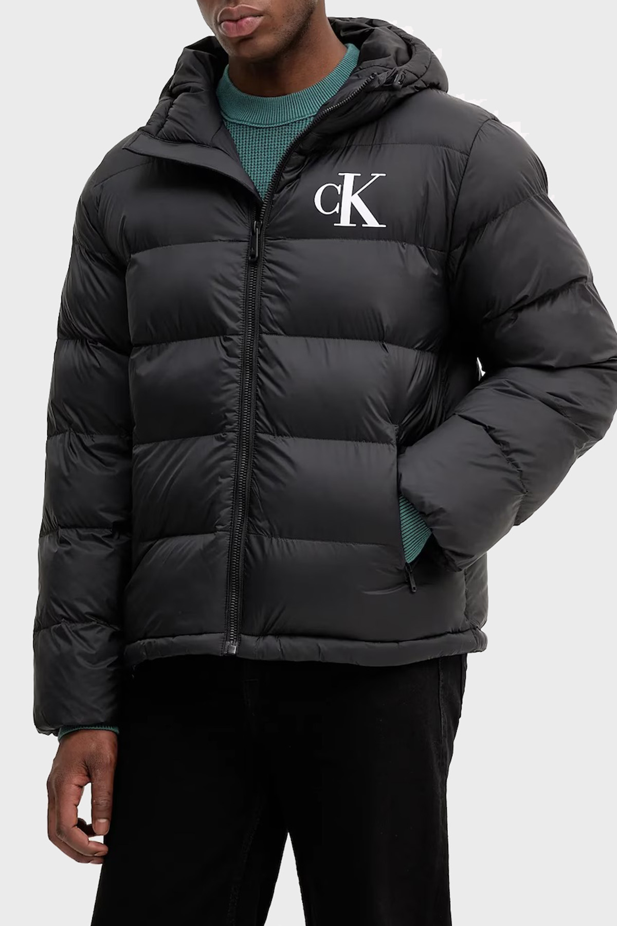 Calvin Klein Kapitoneli Regular Fit Kapüşonlu Yaka Şişme  LV04RD528GUB1 Erkek Mont LV04RD528G UB1 SİYAH