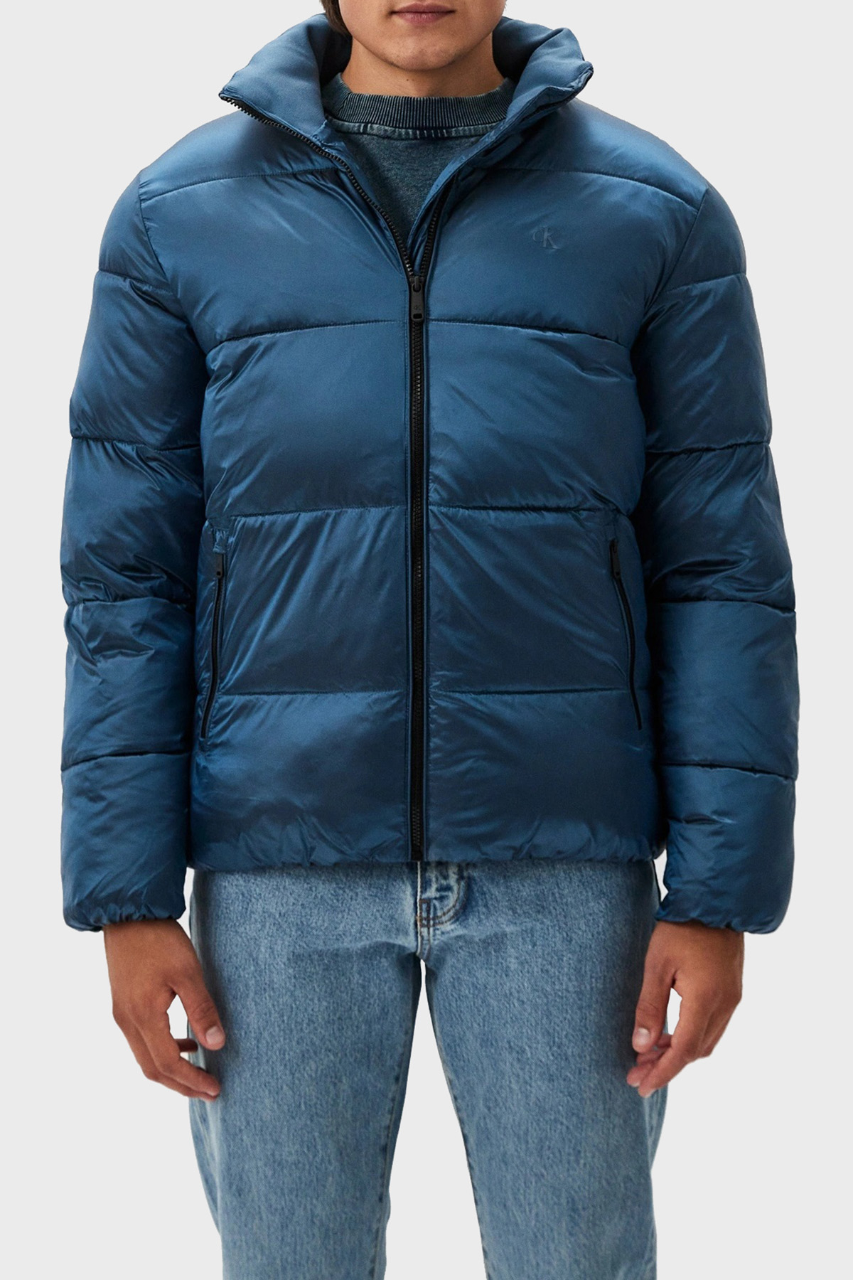 Calvin Klein Kapitoneli Regular Fit Parlak Görünümlü Dik Yaka Şişme  J30J326097CDO Erkek Mont J30J326097 CDO LACİVERT