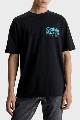 Calvin Klein Logo Baskılı Bisiklet Yaka Pamuklu Regular Fit J30J324225BEH Erkek T Shirt J30J324225 BEH SİYAH - Calvin Klein