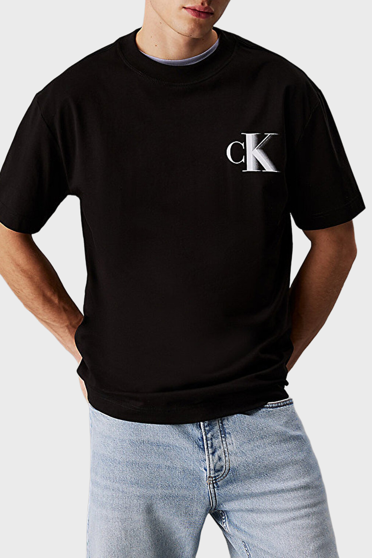 Calvin Klein Logo Baskılı Pamuklu Relaxed Fit Bisiklet Yaka  J30J327475BEH Erkek T Shirt J30J327475 BEH SİYAH