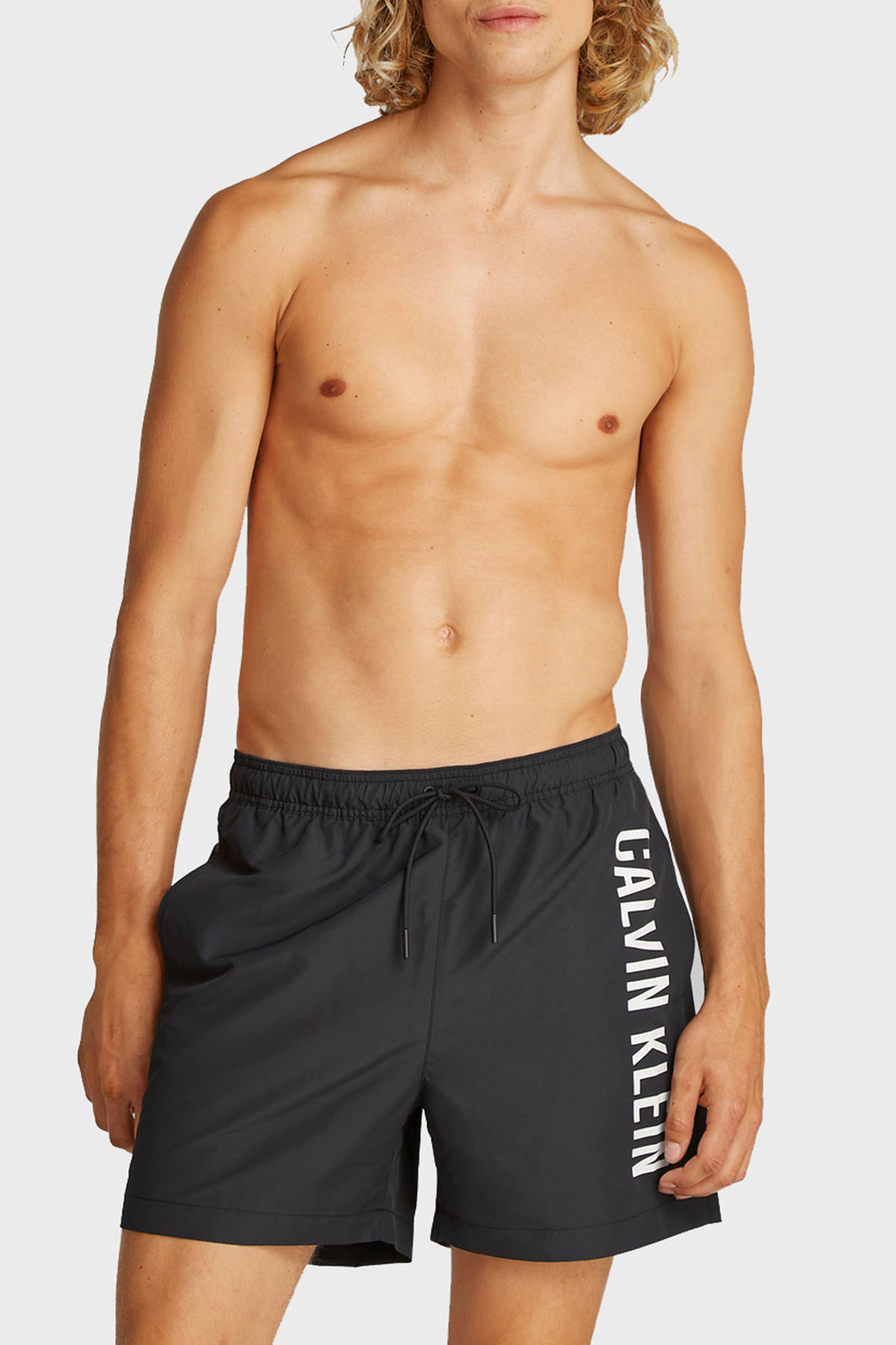 Calvin Klein Logo Baskılı Regular Fit Lastikli Bel  KM0KM01092BEH Erkek Mayo Short KM0KM01092 BEH SİYAH