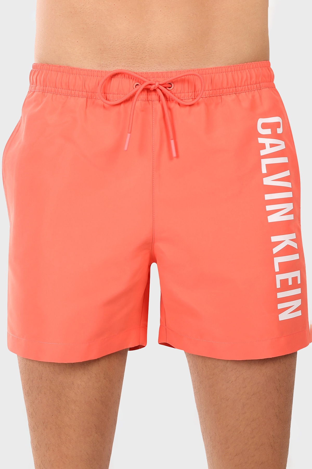Calvin Klein Logo Baskılı Regular Fit Lastikli Bel  KM0KM01092U07 Erkek Mayo Short KM0KM01092 U07 MERCAN