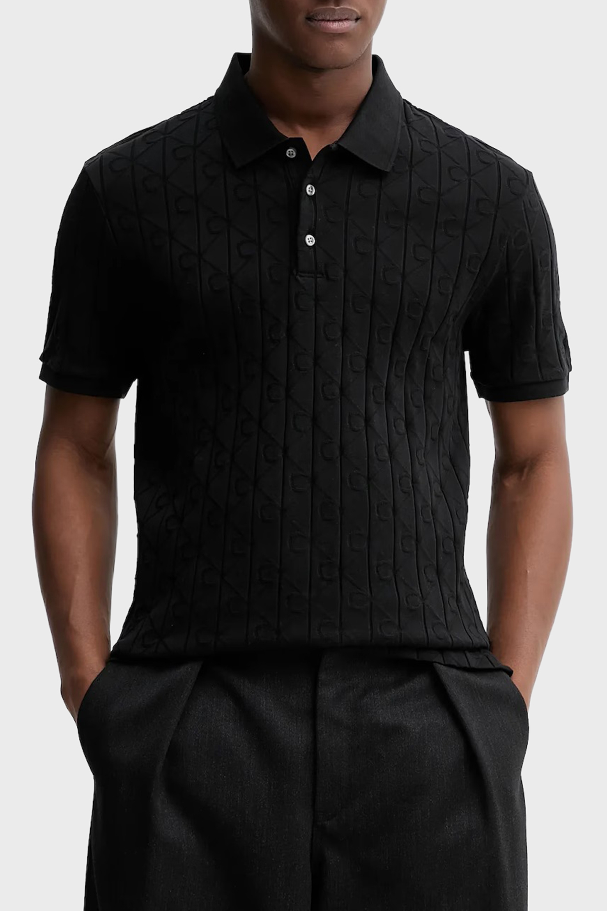 Calvin Klein Logolu % 100 Pamuk Regular Fit  LV04LE203GUB1 Erkek Polo LV04LE203G UB1 SİYAH