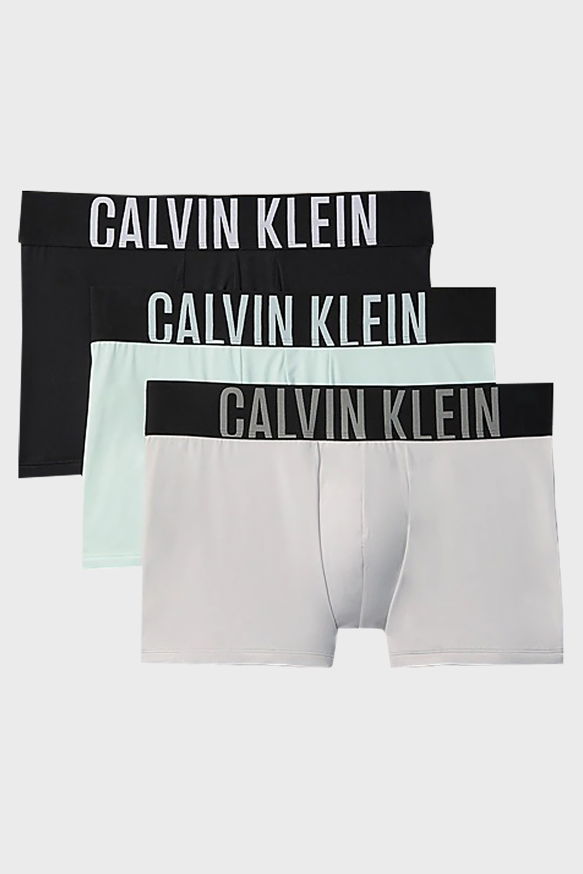 Calvin Klein Logolu 3 Pack  000NB3611A4UW Erkek Boxer 000NB3611A 4UW Siyah-Mint-Gri