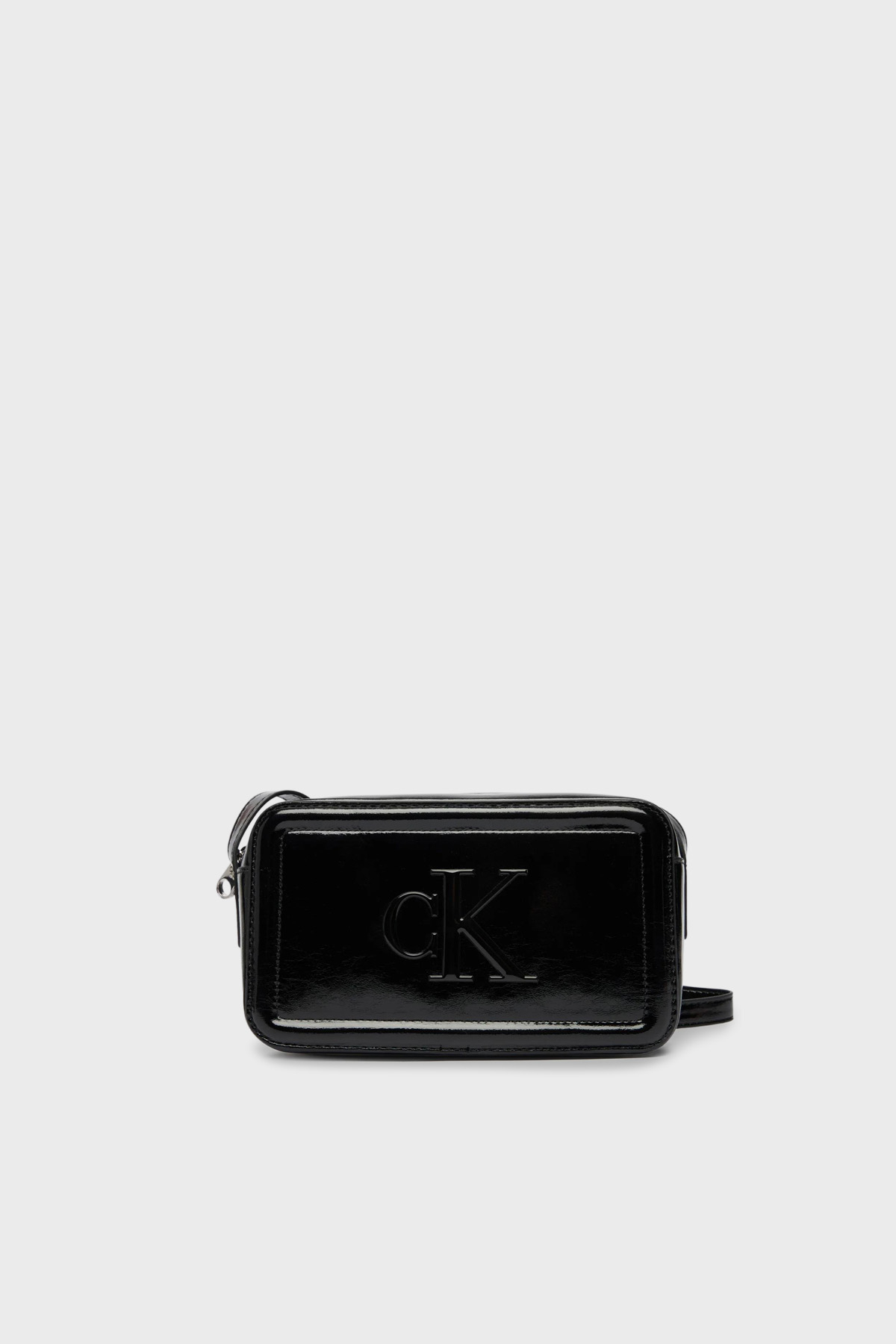 Calvin Klein Logolu Ayarlanabilir Askılı Parlak  LV04F3331GUB1 Kadın Çanta LV04F3331G UB1 SİYAH