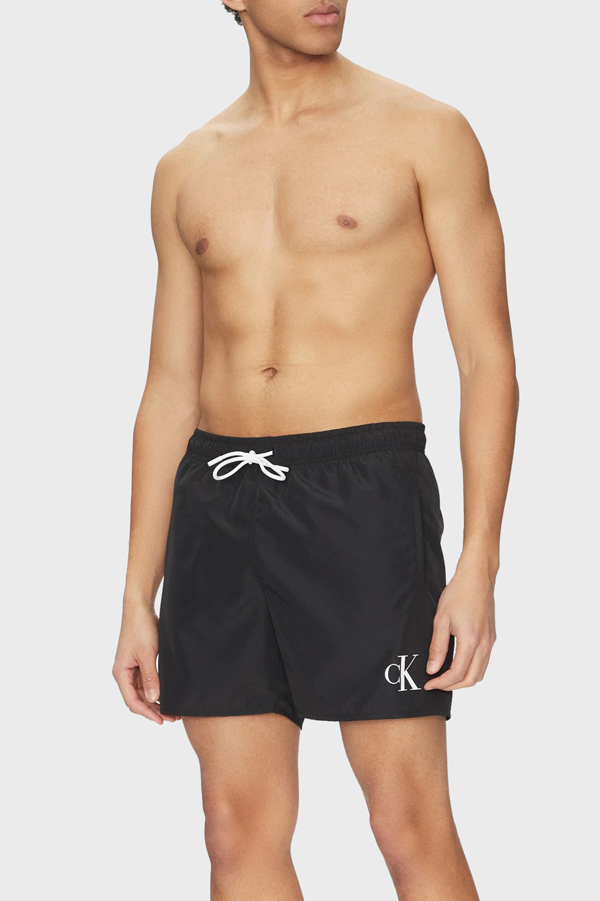 Calvin Klein Logolu Belden Bağlamalı  KM0KM01101BEH Erkek Mayo Short KM0KM01101 BEH SİYAH
