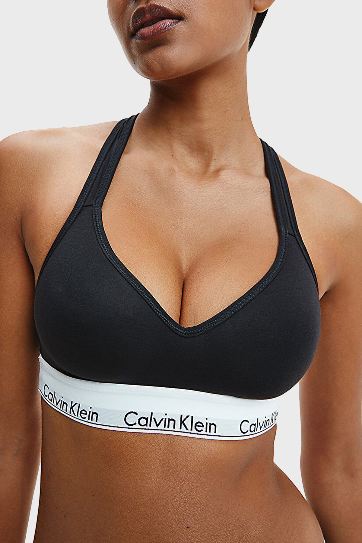 Calvin Klein Logolu Çapraz Sırt Detaylı Pamuklu Bralet  000QF1654E001 Kadın Sütyen 000QF1654E 001 SİYAH