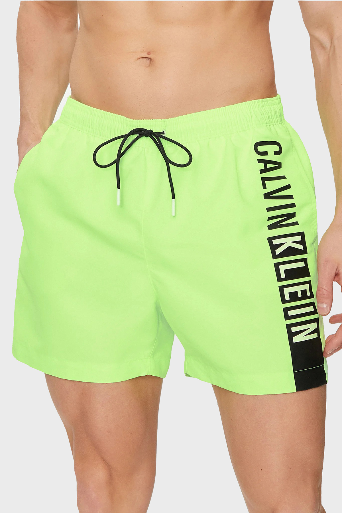 Calvin Klein Logolu Cepli Deniz Şortu Belden Bağlamalı  KM0KM00991M0T Erkek Mayo Short KM0KM00991 M0T AÇIK YEŞİL