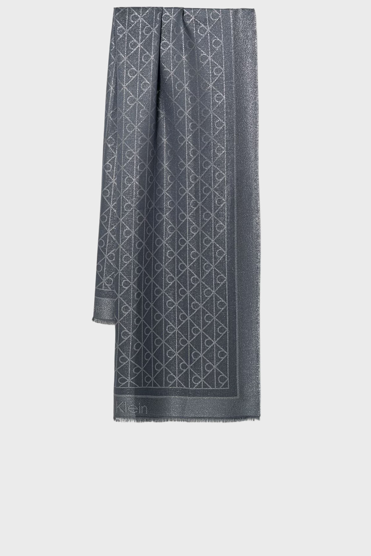 Calvin Klein Logolu Çift Taraflı 180 x 70 cm  LV04F8062G11Z Kadın Şal LV04F8062G 11Z LACİVERT