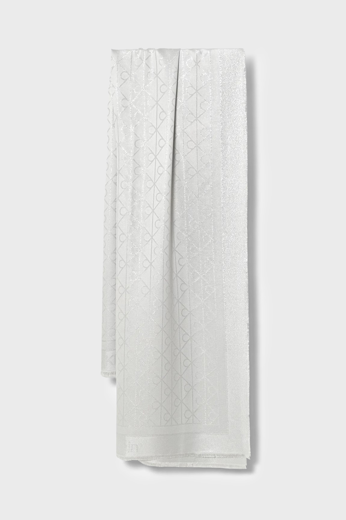 Calvin Klein Logolu Çift Taraflı 180 x 70 cm  LV04F8062GQBV Kadın Şal LV04F8062G QBV GRİ