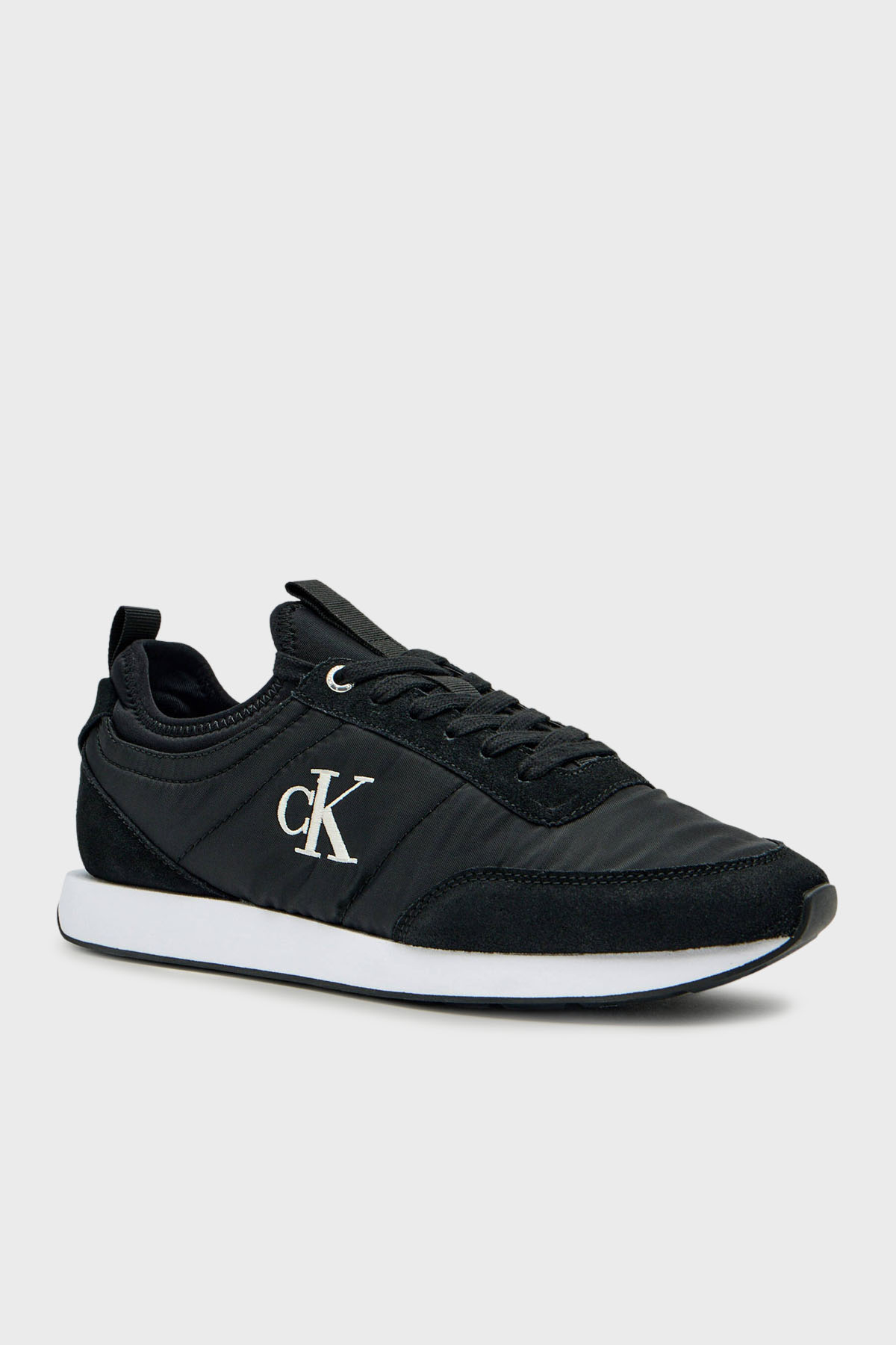 Calvin Klein Logolu Deri Bağcıklı Sneaker  YM0YM01414BEH Erkek Ayakkabı YM0YM01414 BEH SİYAH