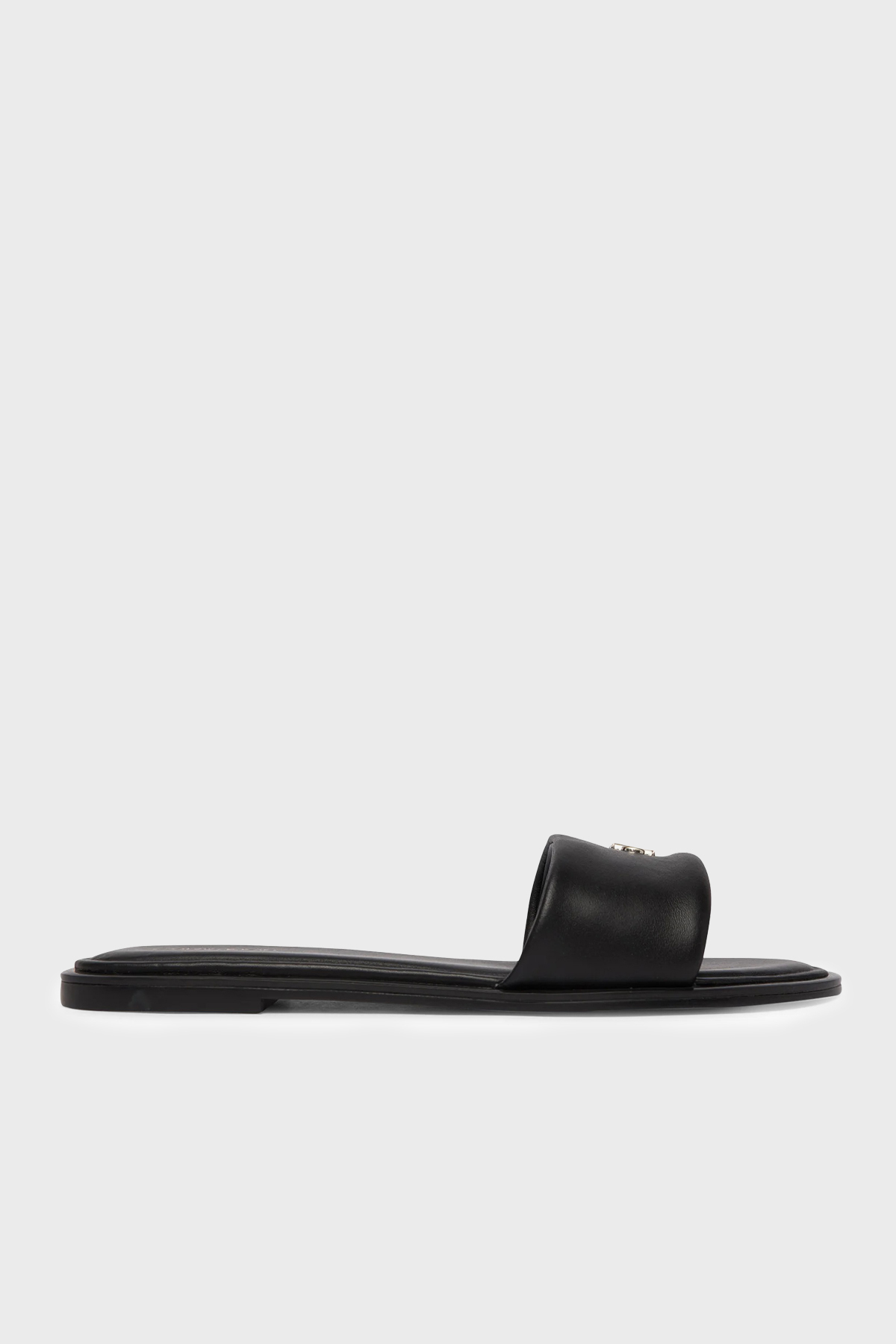 Calvin Klein Logolu Deri  HW0HW029250GJ Kadın Terlik HW0HW02925 0GJ SİYAH