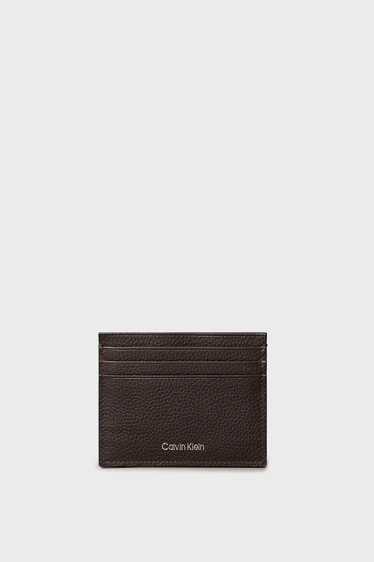Calvin Klein Logolu Deri  LV04D1060GYG1 Erkek Kartlık LV04D1060G YG1 KAHVE