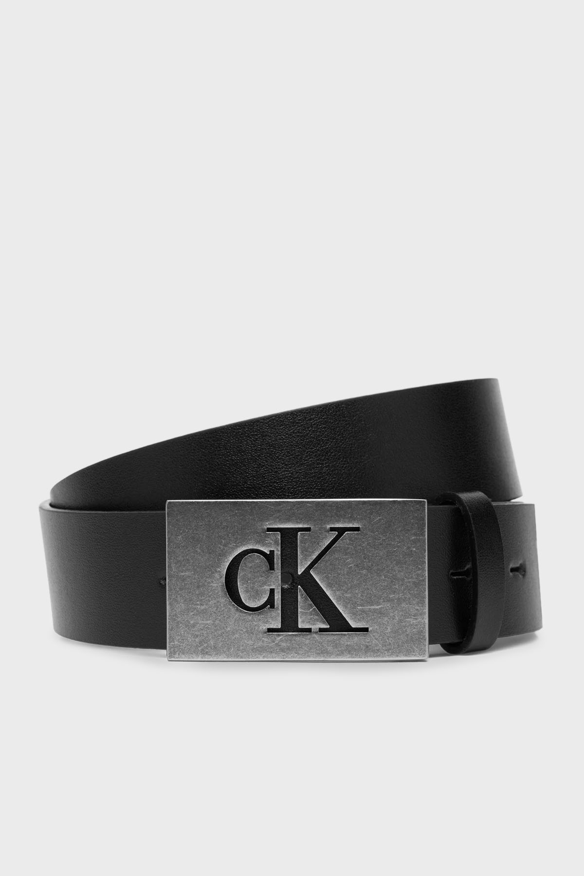 Calvin Klein Logolu Deri  LV04D7043GV8L Erkek Kemer LV04D7043G V8L SİYAH