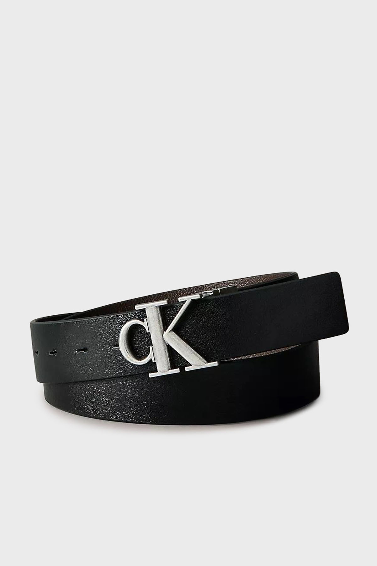 Calvin Klein Logolu Deri  LV04D7049GV8L Erkek Kemer LV04D7049G V8L SİYAH