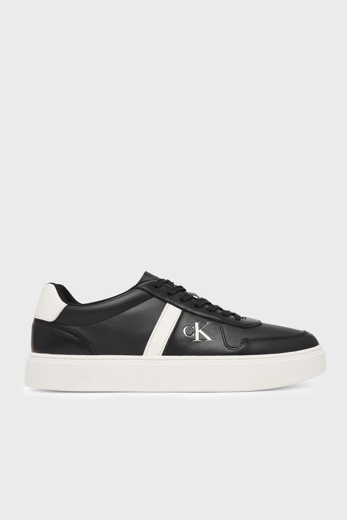 Calvin Klein Logolu Deri Sneaker  HM0HM02237BEH Erkek Ayakkabı HM0HM02237 BEH SİYAH