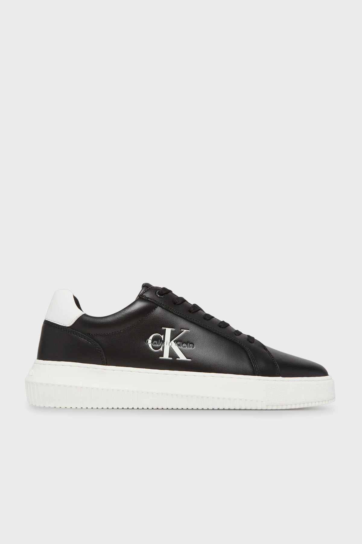 Calvin Klein Logolu Deri Sneaker  YM0YM013170GJ Erkek Ayakkabı YM0YM01317 0GJ SİYAH