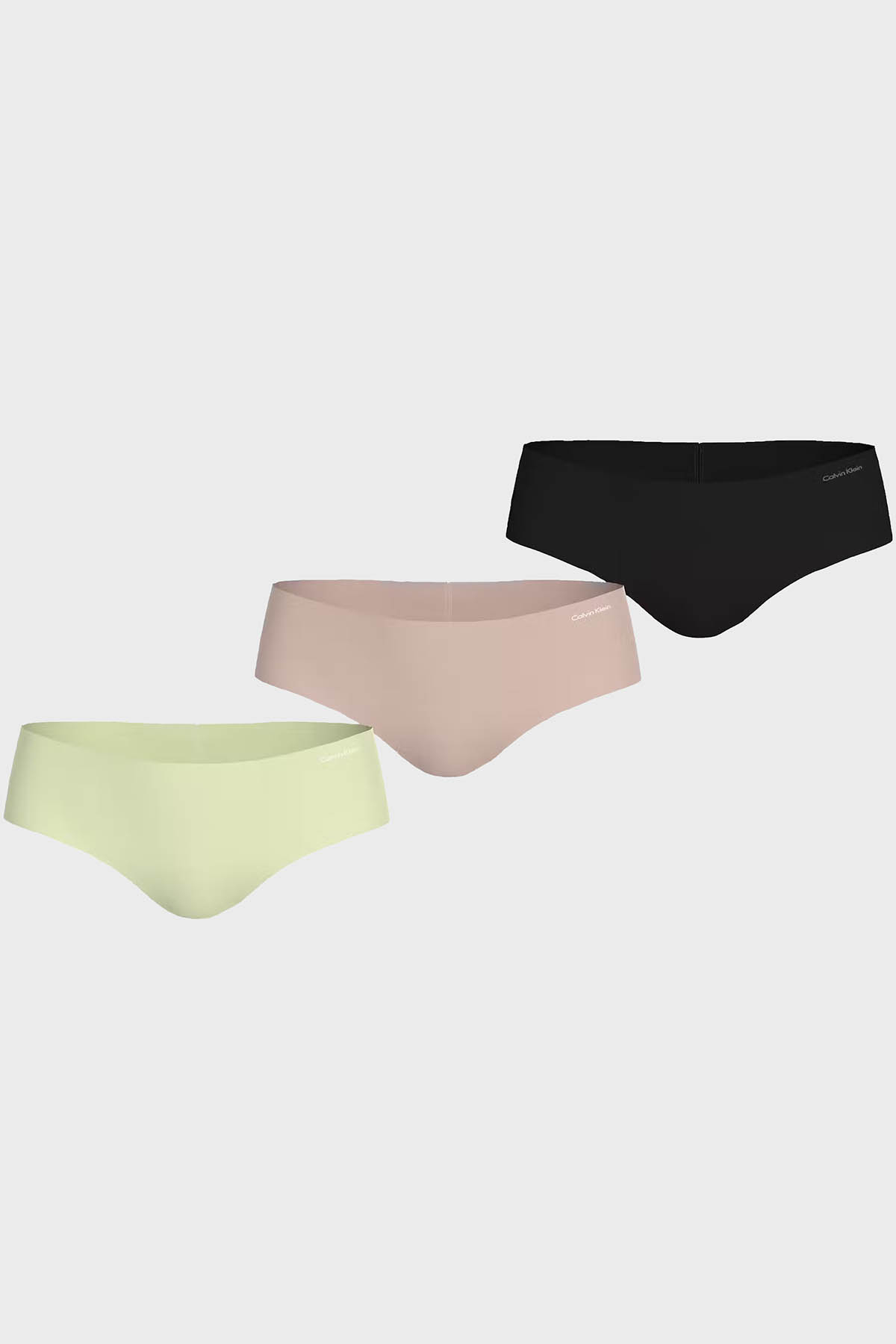 Calvin Klein Logolu Dikişsiz 3 Pack  000QD3559EWAO Kadın Külot 000QD3559E WAO Siyah-Bej-Sarı