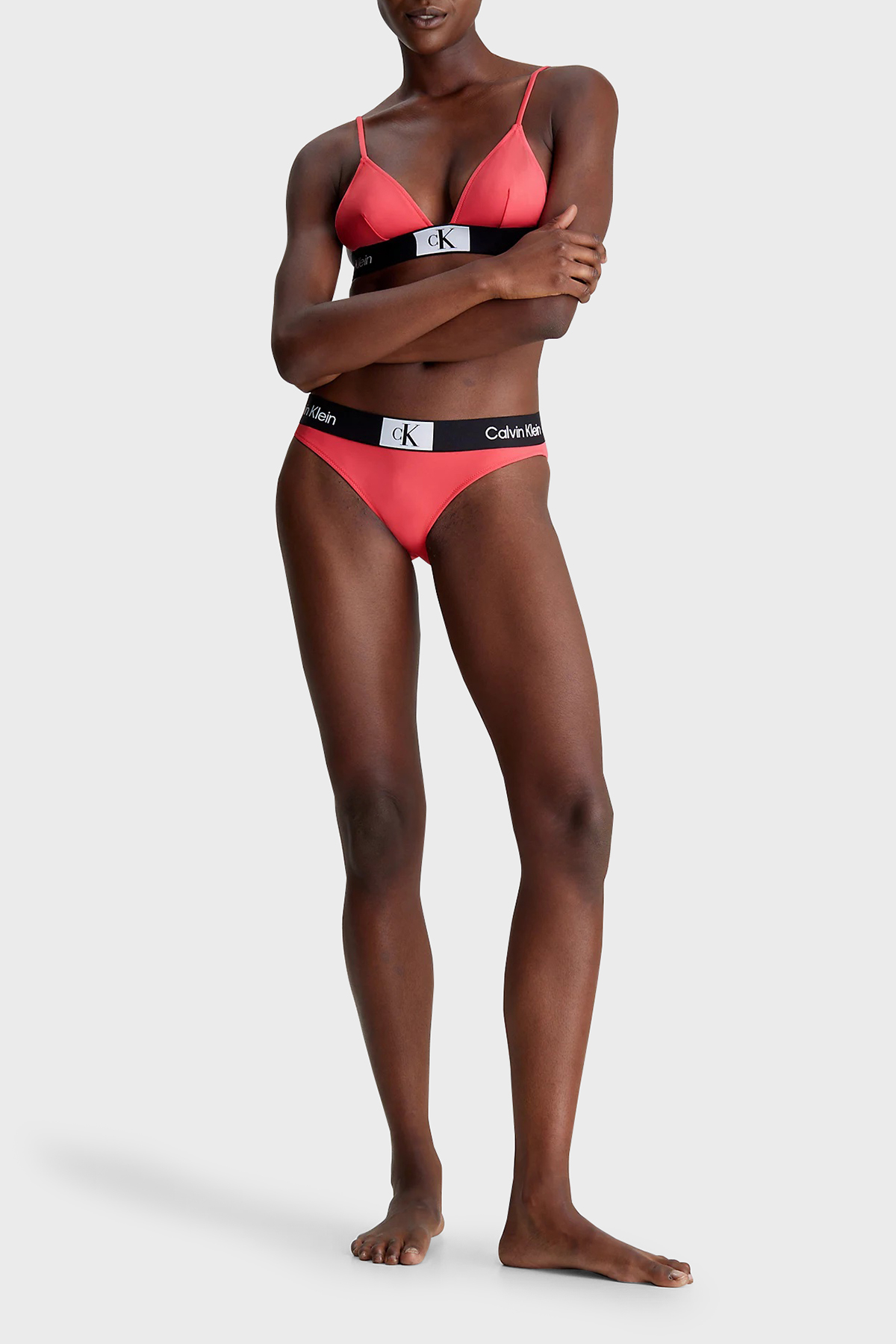 Calvin Klein Logolu Elastik Bel Bantlı  KW0KW02353TBK Kadın Bikini Altı KW0KW02353 TBK MERCAN