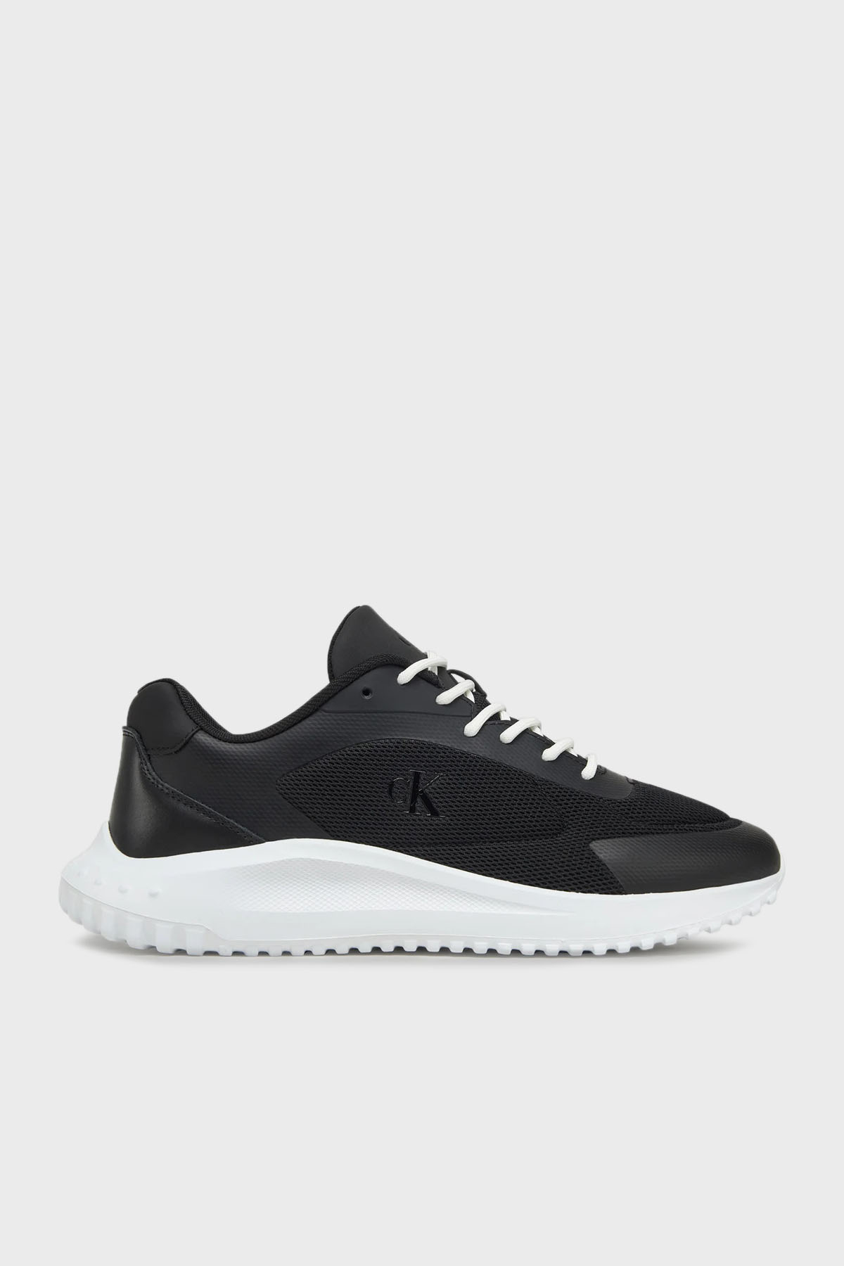 Calvin Klein Logolu Fileli Sneaker  YM0YM011850GM Erkek Ayakkabı YM0YM01185 0GM SİYAH-BEYAZ
