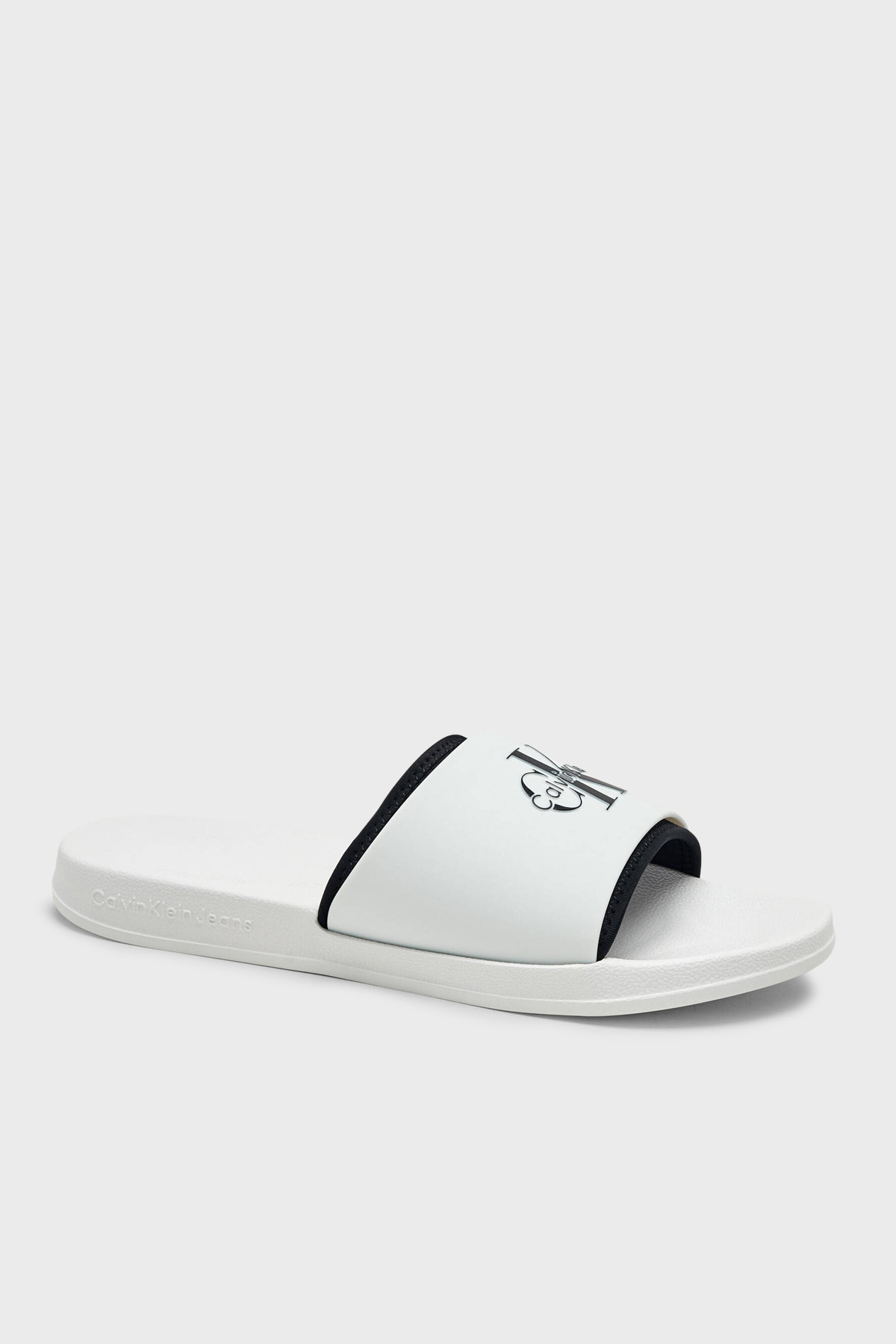 Calvin Klein Logolu  HM0HM02229YBR Erkek Terlik HM0HM02229 YBR BEYAZ