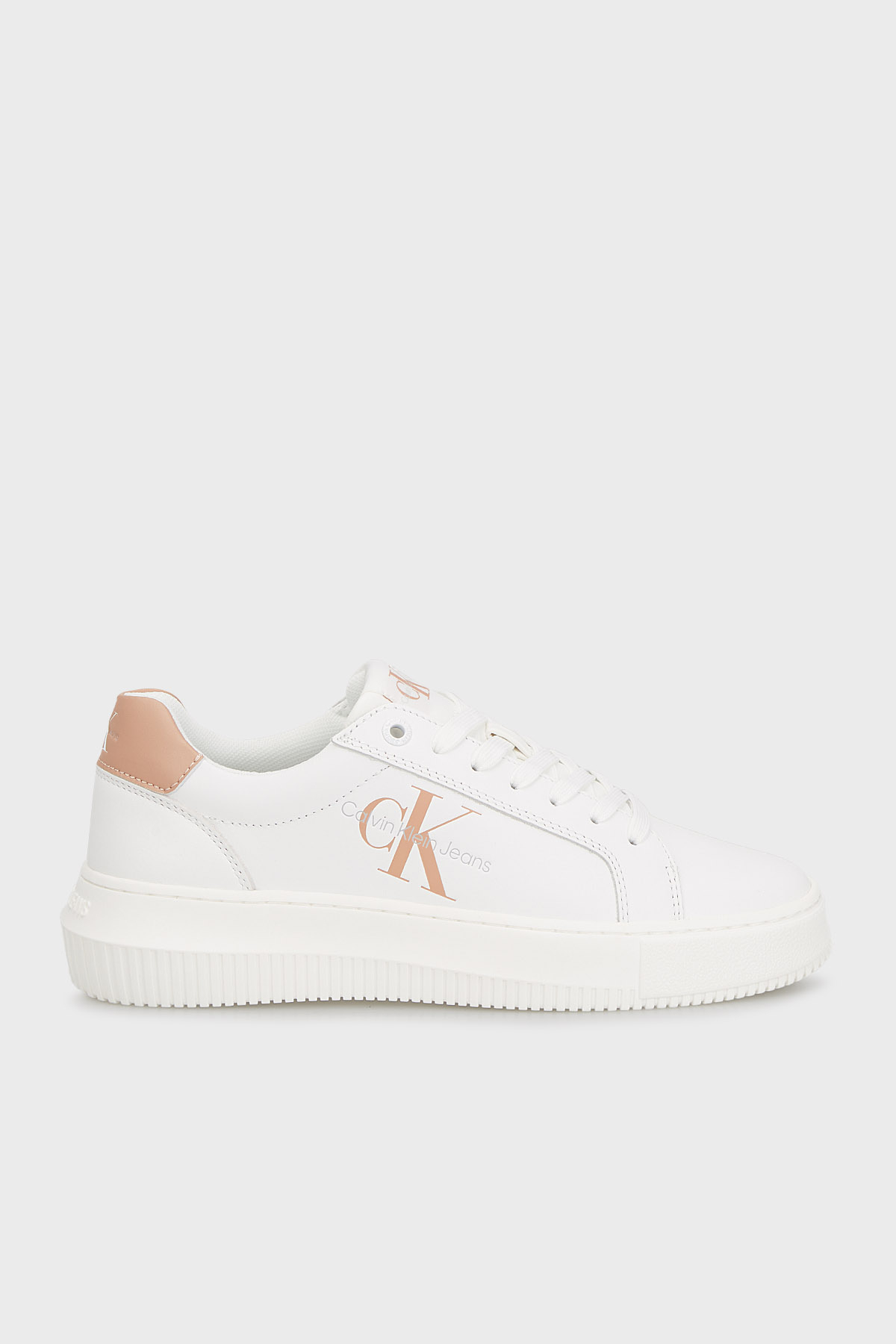 Calvin Klein Logolu Kalın Tabanlı Sneaker  YW0YW008230K6 Kadın Ayakkabı YW0YW00823 0K6 BEYAZ