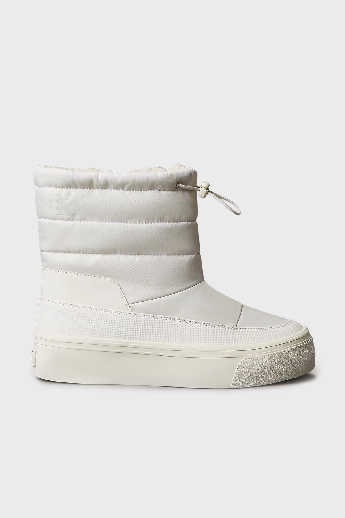 Calvin Klein Logolu Kapitoneli Bağcıklı  YW0YW01977YAJ Kadın Bot YW0YW01977 YAJ BEYAZ