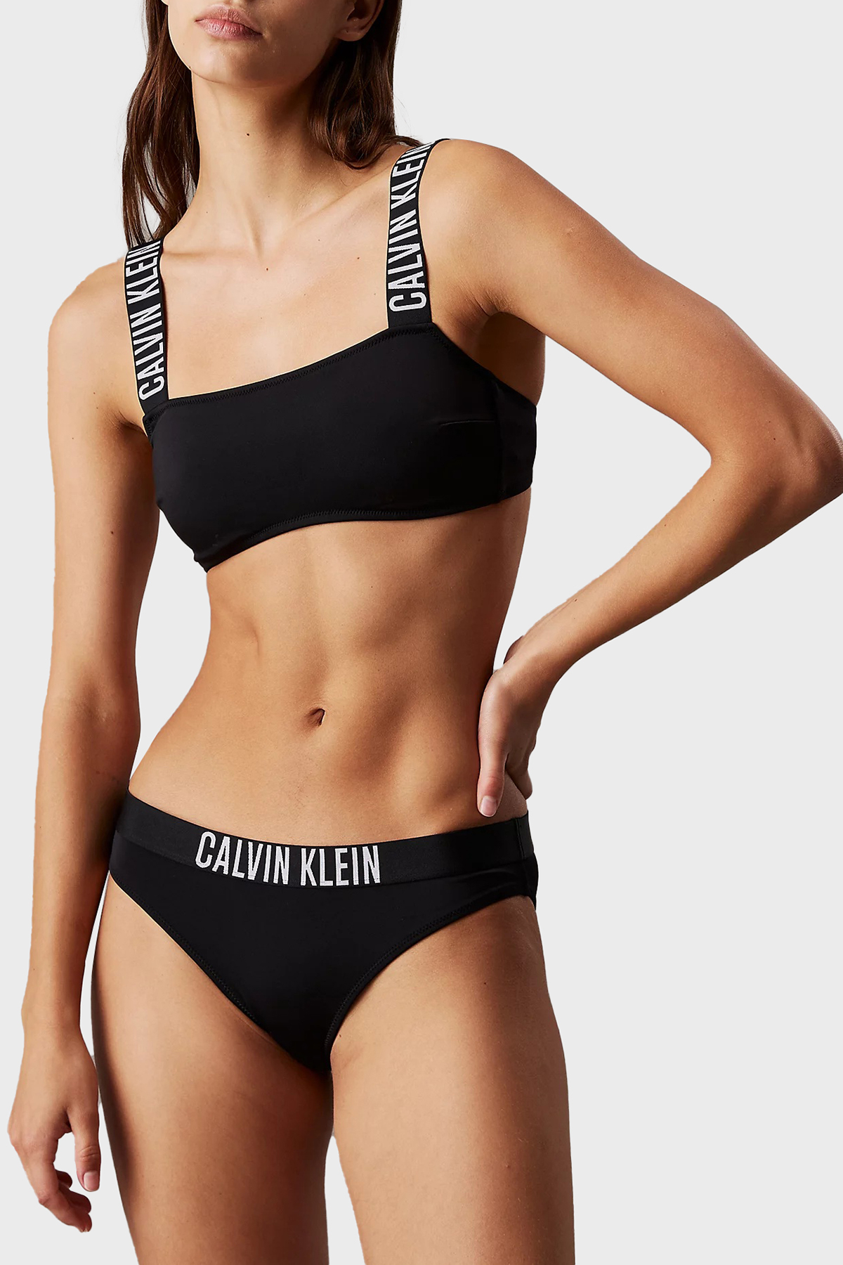 Calvin Klein Logolu  KW0KW02856BEH Kadın Bikini Altı KW0KW02856 BEH SİYAH
