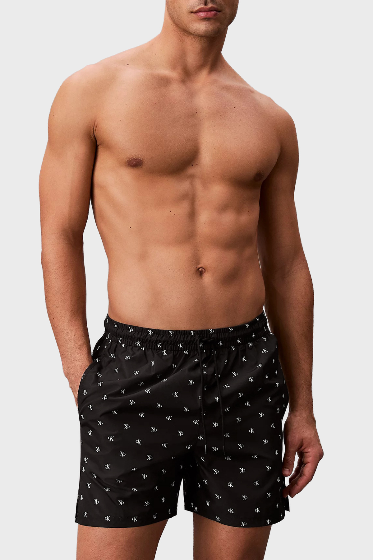 Calvin Klein Logolu  LV00N61027PCS Erkek Mayo Short LV00N61027 PCS SİYAH