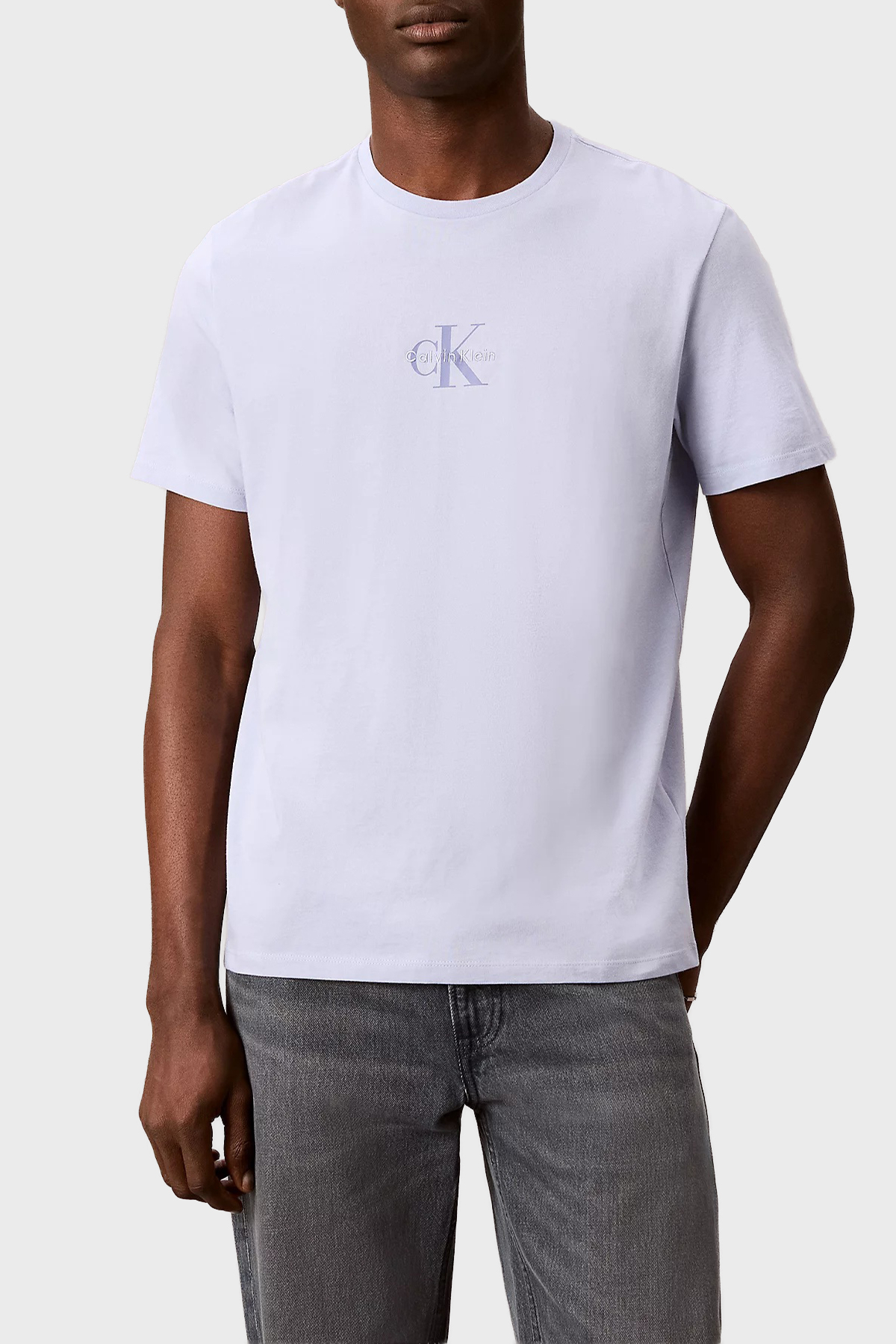 Calvin Klein Logolu Pamuklu Regular Fit Bisiklet Yaka  LV04RB866GTKF Erkek T Shirt LV04RB866G TKF LİLA