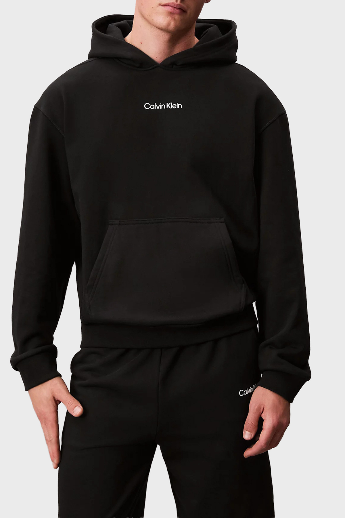 Calvin Klein Logolu Pamuklu Regular Fit Kapüşonlu  LVGMF5W302UB1 Erkek Sweat LVGMF5W302 UB1 SİYAH