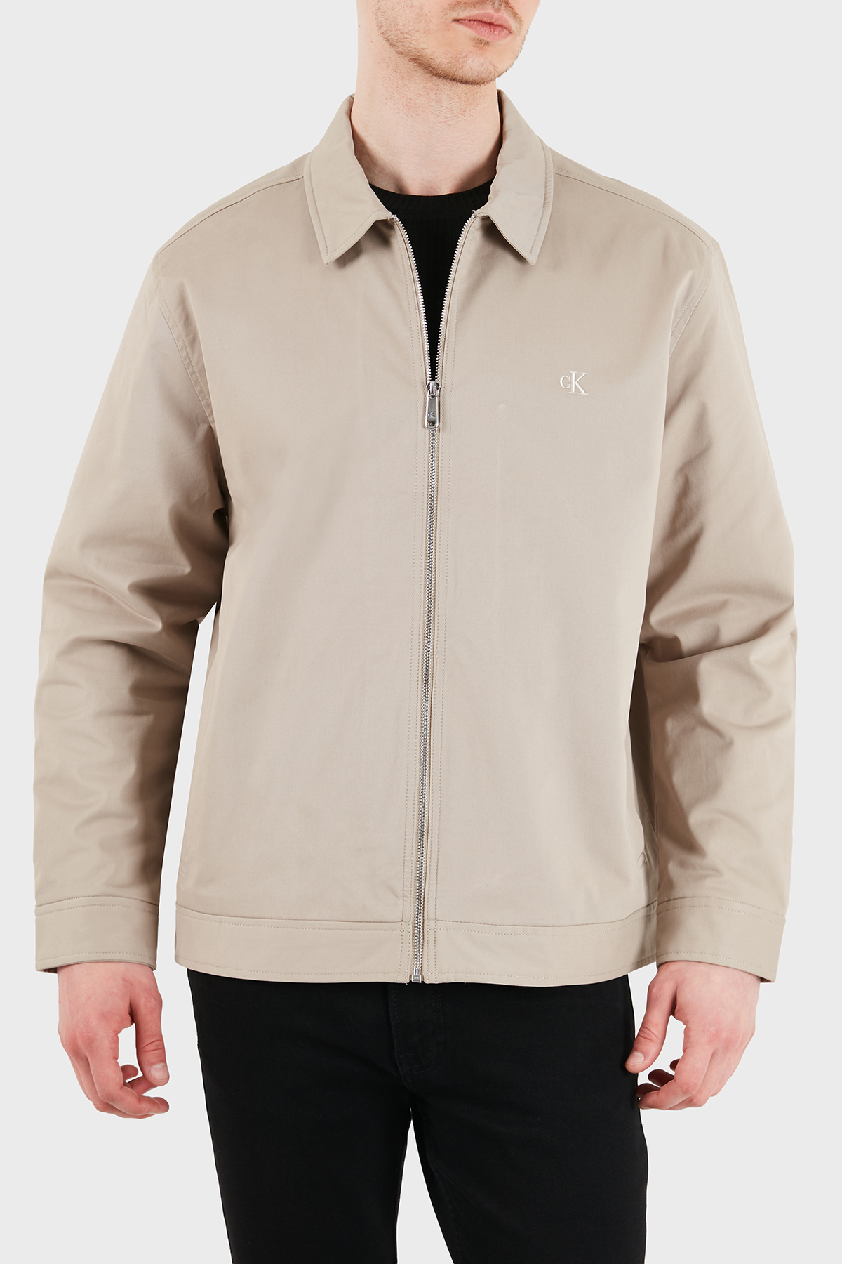 Calvin Klein Logolu Pamuklu Regular Fit Klasik Yaka  LV04RE405GRAK Erkek Ceket LV04RE405G RAK TOPRAK