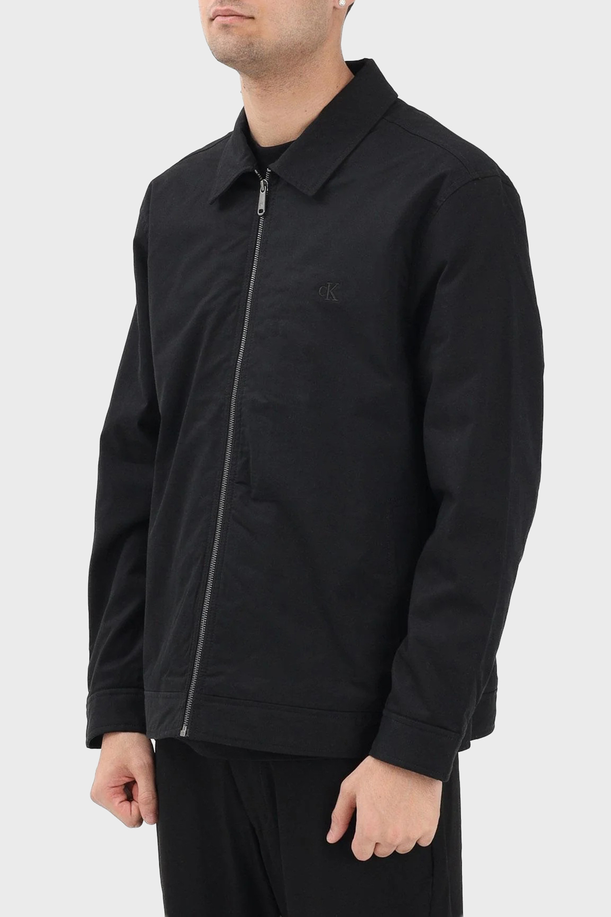 Calvin Klein Logolu Pamuklu Regular Fit Klasik Yaka  LV04RE405GUB1 Erkek Ceket LV04RE405G UB1 SİYAH