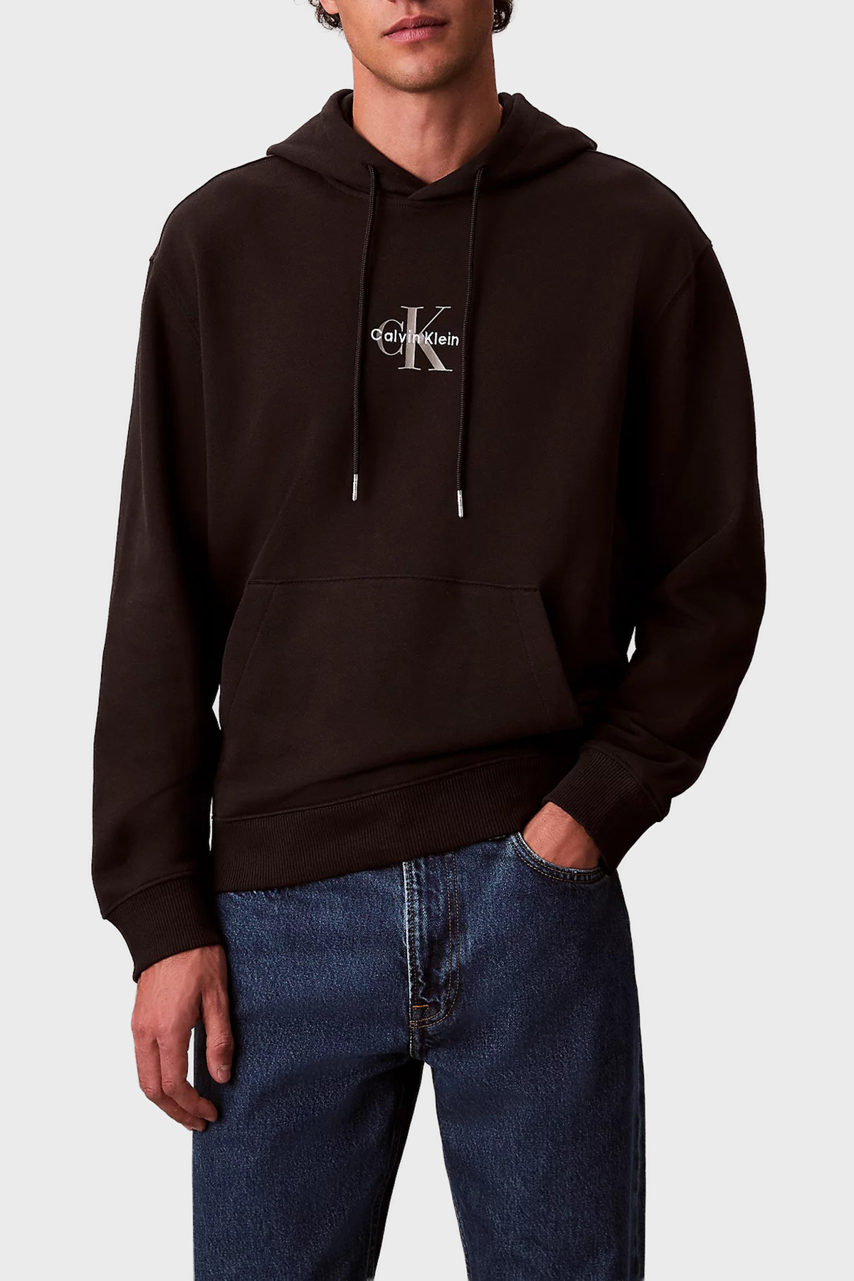 Calvin Klein Logolu Pamuklu Relaxed Fit Kapüşonlu  LV04RD243GUB1 Erkek Sweat LV04RD243G UB1 SİYAH